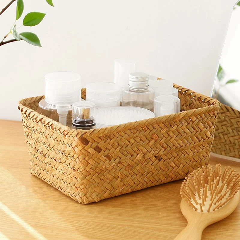 Handmade-Seaweed-Storage-Basket-Woven-Storage-Organizers-Sundries ...