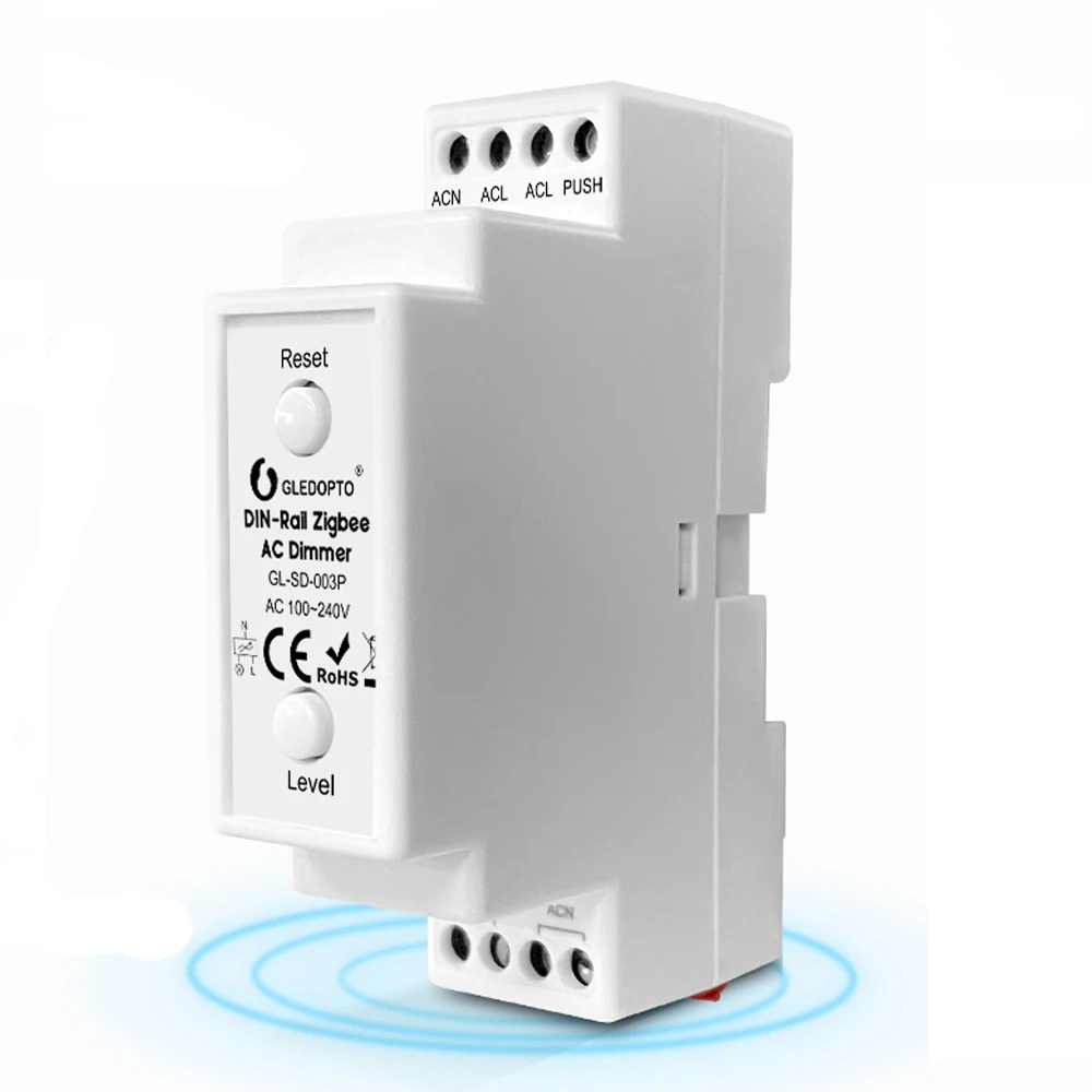 GLEDOPTODinRailZigbeeACDimmerAC110V220VAPPPushSwitch24GRF