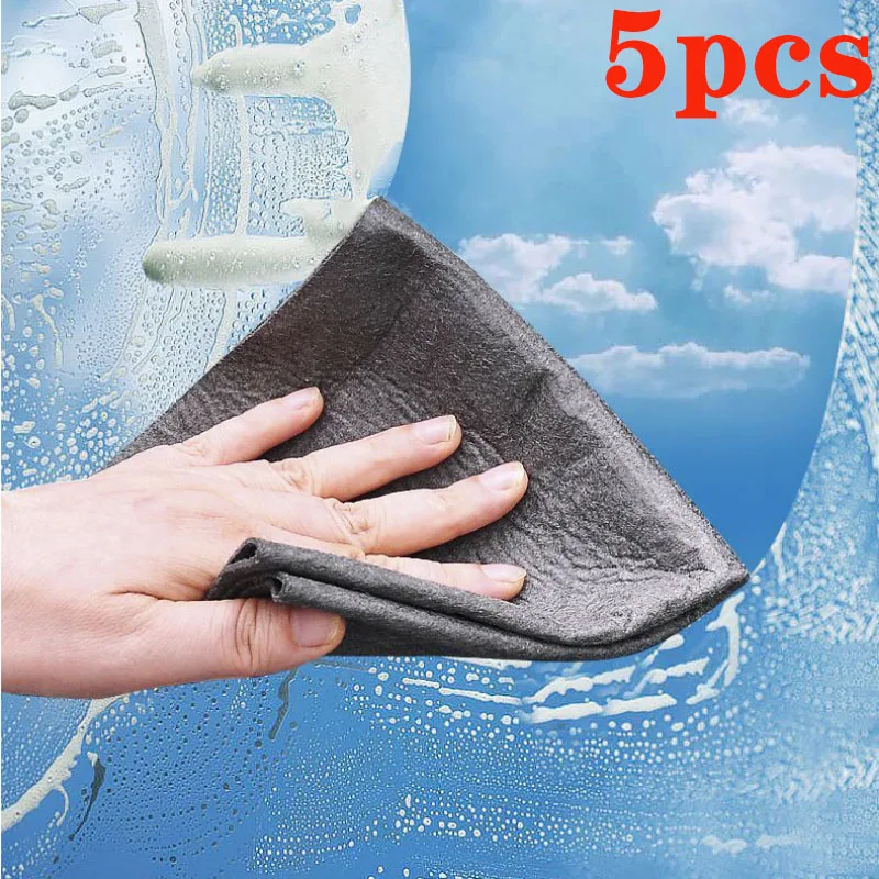 5Pcs Thickened Magic Cleaning Cloth Microfiber Surface Instant ...