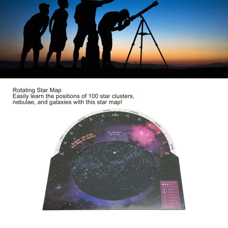 thumbnail image 2 of Double-Sided Multi-Latitude Planisphere Star Map Night Sky Guide For Astronomy 2 of 14