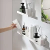 Bathroom Shelf No Drill Organizer Shower Storage Rack White Corner Shelves Wall Mounted ABS Toilet Shampoo Holder For Kitchen 3
