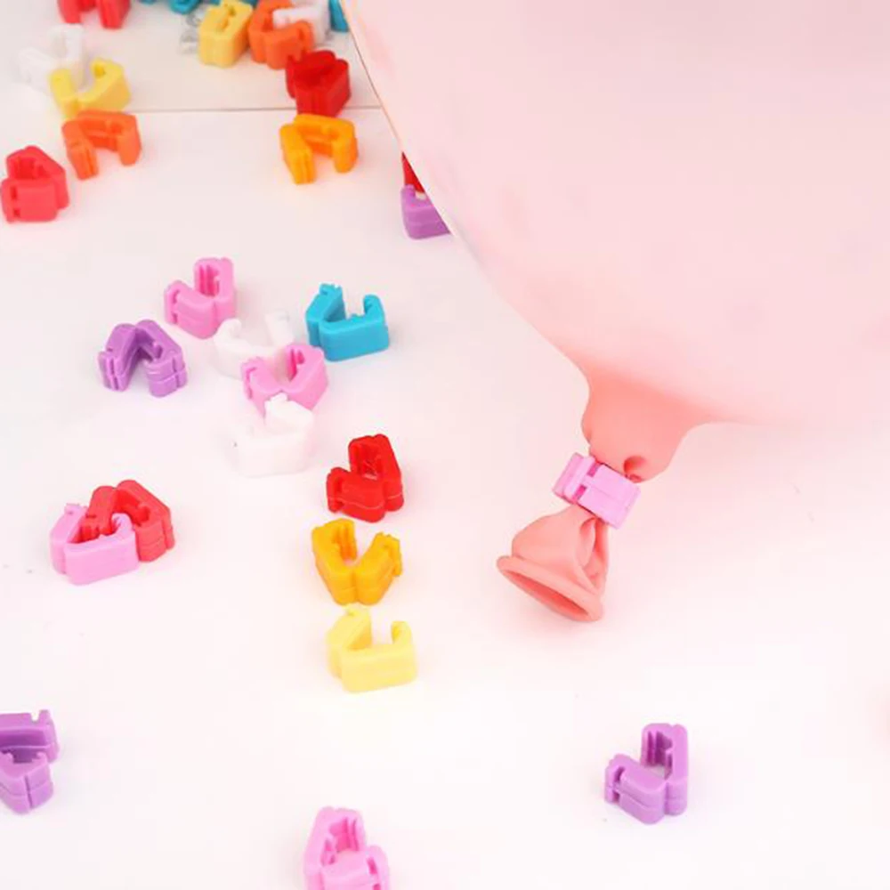 100/200 stücke Kunststoff Ballon dichtung clip Ballon Dekoration Zubehör Für Home Geburtstag Party Dekoration Baby Dusche Hochzeit – Detail 10