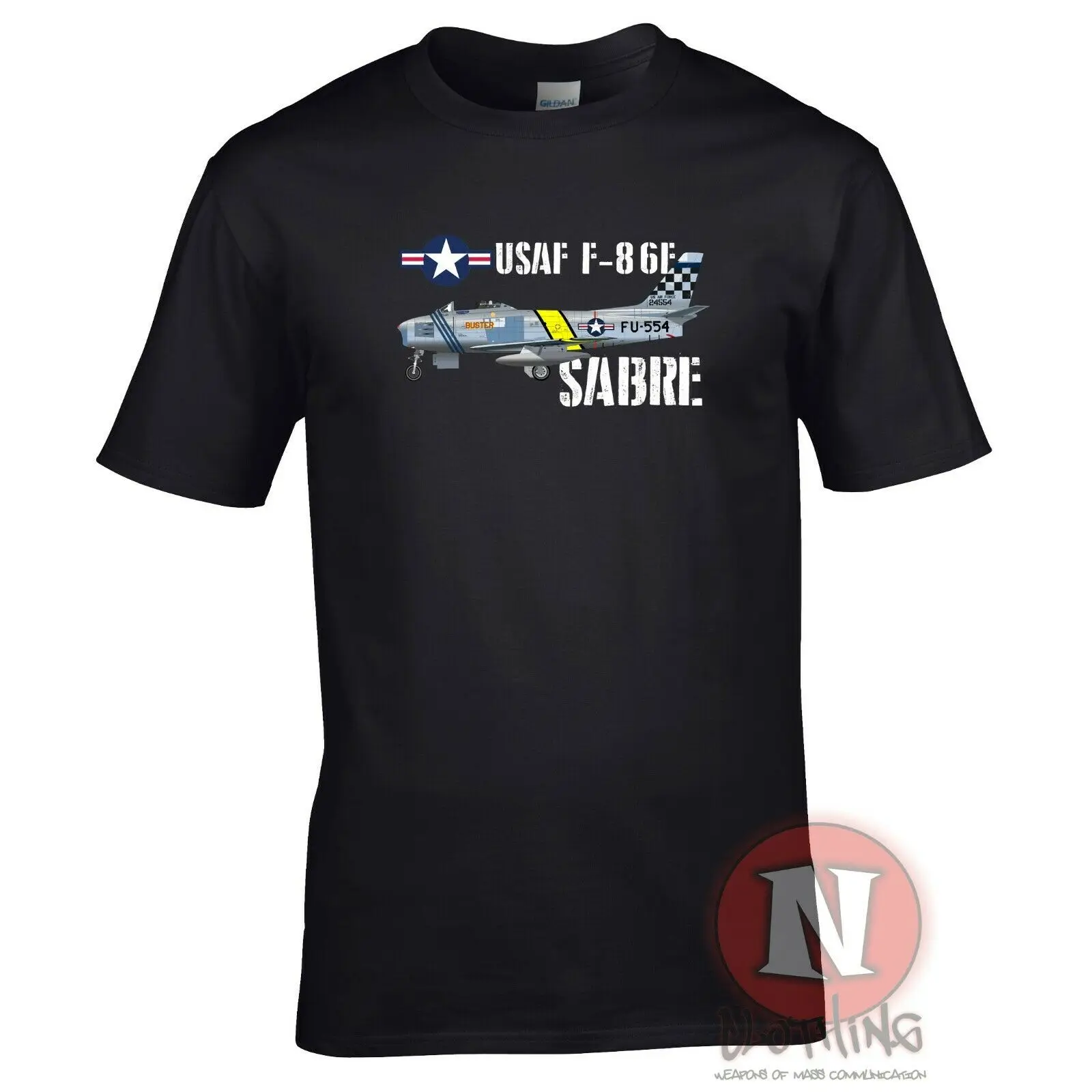 

US Air Force F-86 Sabre Fighter Aircraft T Shirt. New 100% Cotton Short Sleeve O-Neck T-shirt Casual Mens Top