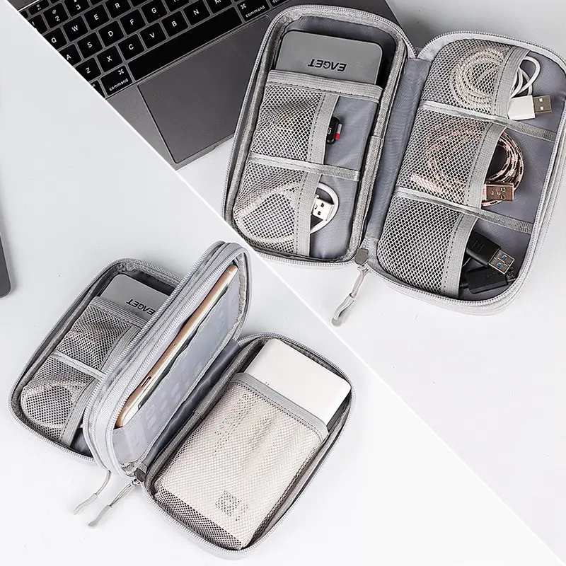

1pc Travel Portable Digital Product Storage Bag USB Data Cable Organizer Headset Cable Bag Charging Treasure Box Bag