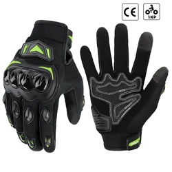 Premium Summer Motorcycle Gloves with Hard Knuckles and Touchscreen Capability - XXL (F1402 Yellow Green)