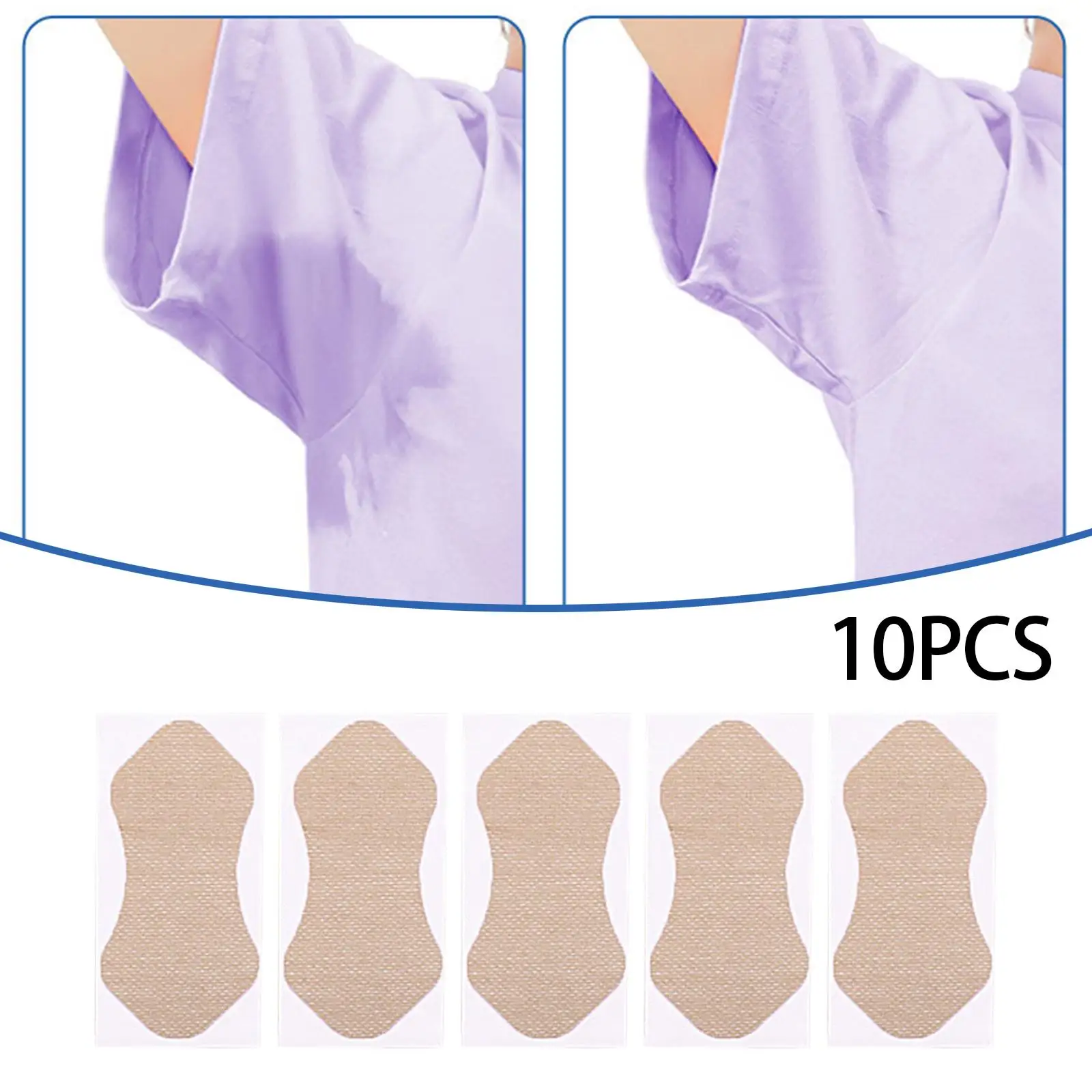 10Pcs Armpit Sweat Pads Breathable Self Adhesive Disposable Decrease Armpit Sweat Invisible for Men Women Soft Armpit Patches