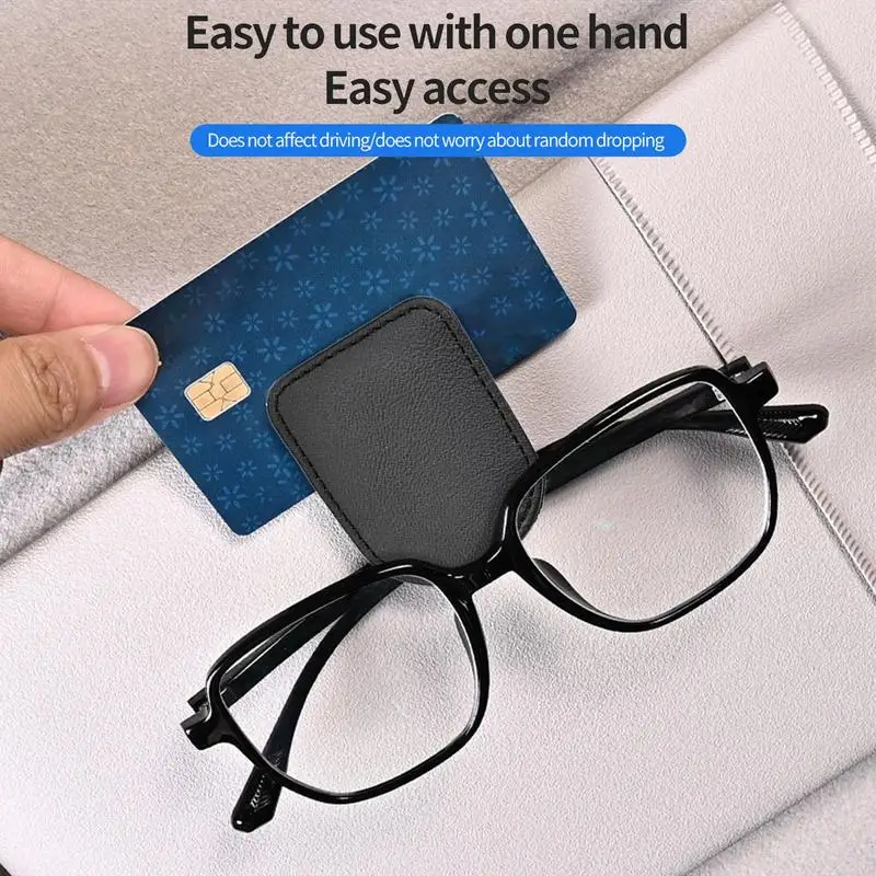 

Visor Glasses Clip Leather Magnetic Organizer for Glasses Card Ticket Holder Stand Fastener Eyeglasses Car Interior Accessories