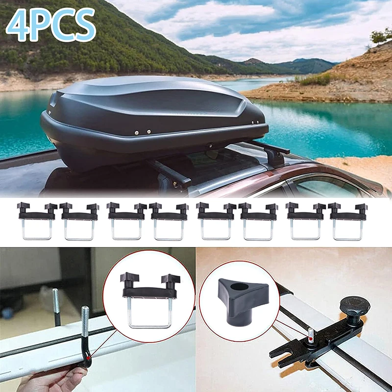🎿 Kit De Abrazaderas En U Para Baca Thule Y Karrite – Ancho 80 Mm, Compatible Con Cajas De Techo