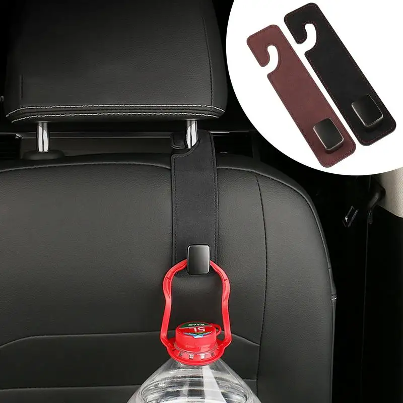 

Headrest Hooks For Car 2pcs Bendable Microfiber Leather Hook Universal Seat Hooks For Purses And Bags Heavy Duty Purse Holder