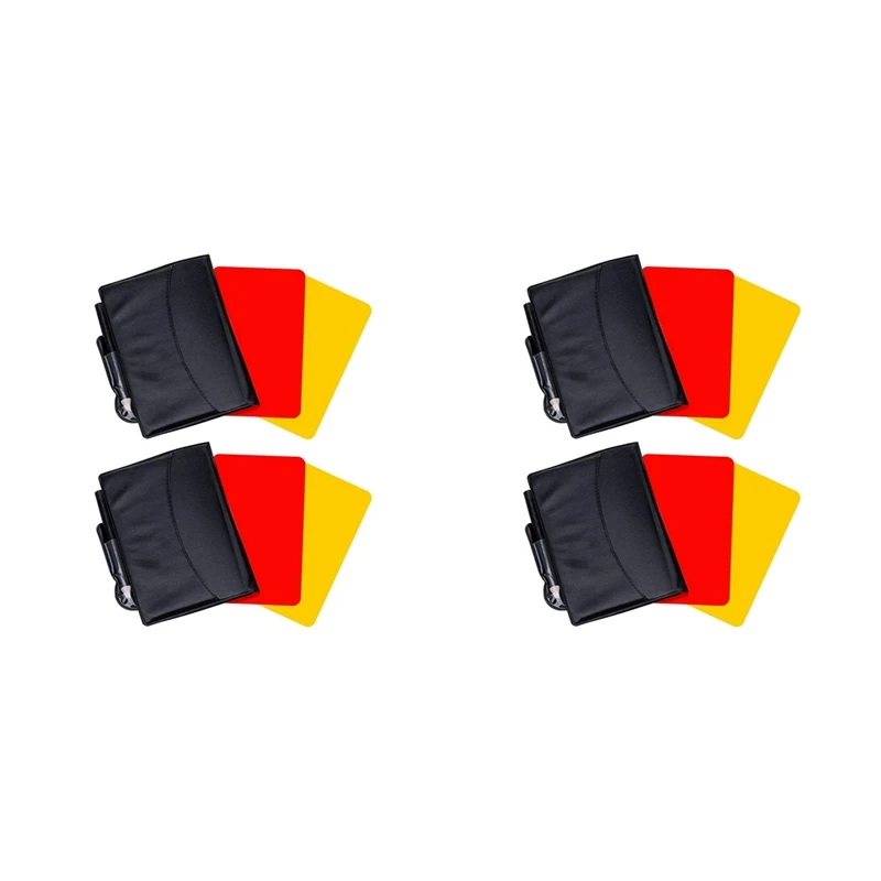 

4 Pack Soccer Referee Card Sets,Warning Referee Red And Yellow Cards With Wallet Score Sheets,Pencil Soccer Accessories