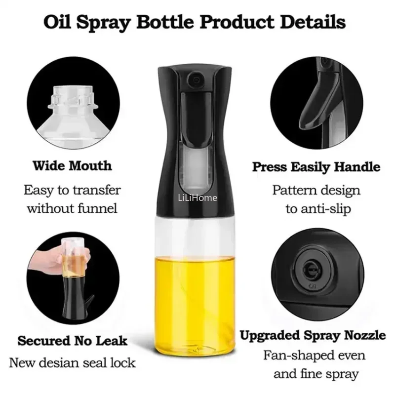 Oil Sprayer Spray Oil Sprayer Kitchen Oils Spray Bottle Dispenser for Cooking Kitchen Restaurant Bottle Perfect for Healthy Cooking Baking