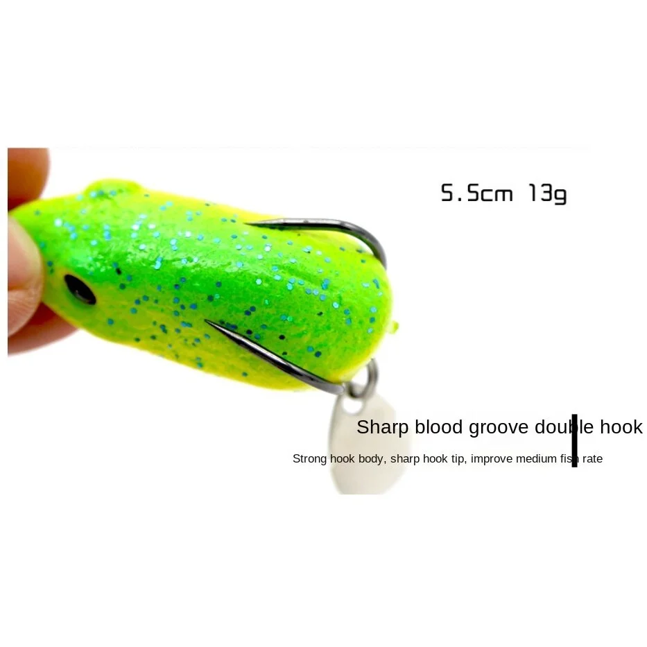 5.5cm/13g Fishing Frog Lure Soft Bait Lure Blood Trough Hook fishing lure