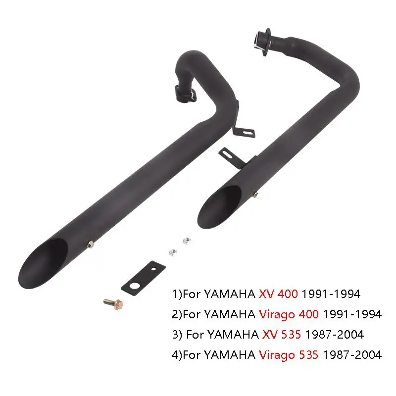 Pot Virago XV 535 Pot D'Echappement Café Racer Noir Pour Yamaha XV Virago 535/250/125 - Style Rétro Silencieux Moto 125 Pot Virago XV 535 Pot D'Echappement Café Racer Noir Pour Yamaha XV Virago 535/250/125 - Style Rétro Silencieux Moto 125