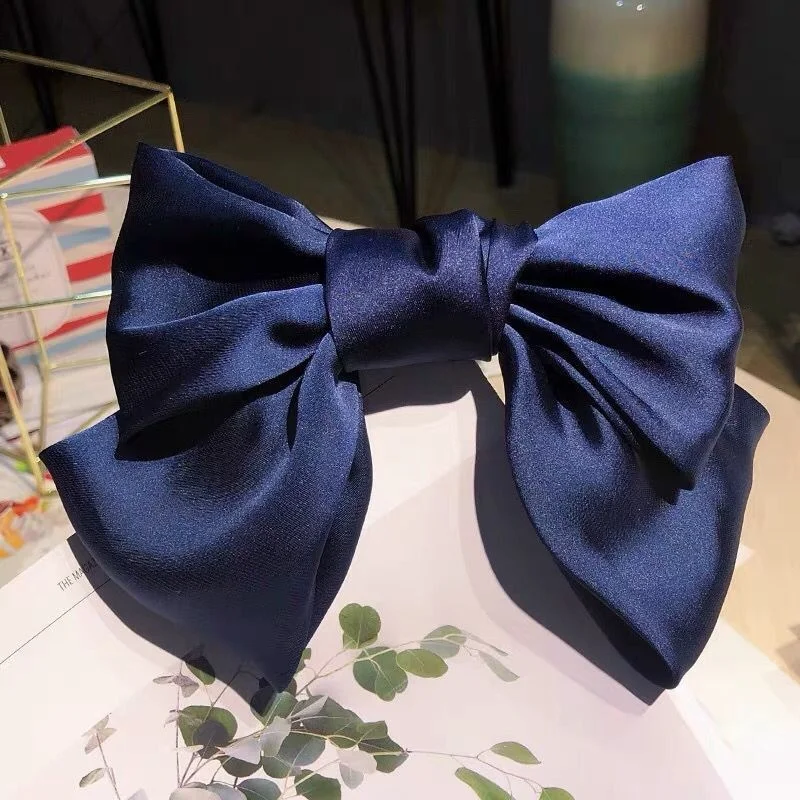 Elegant Solid Color Bow Hair Clip - Stylish Ribbon Accessory