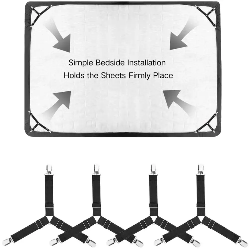 Sheets fitted sheets four-corner adjustable elastic fixing clips tablecloth sofa covers metal fixed bed sheet clips Bed Sheet Clips