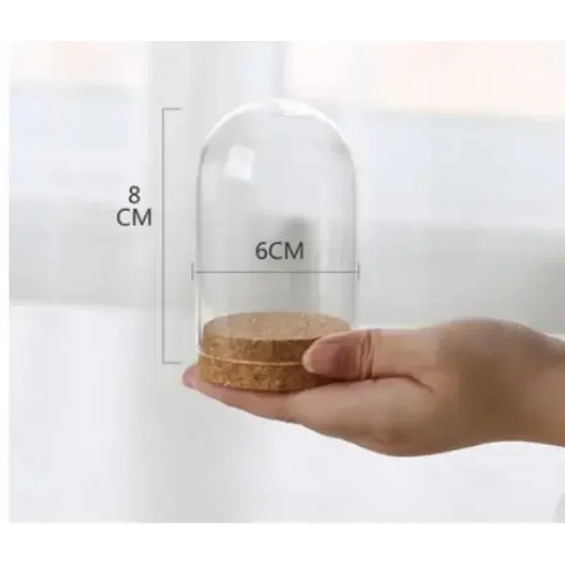 12pcs/1lot Yongsheng flower cork glass cover dust cover creative DIY glass products Empty Clear Glass Cloche Bell 6