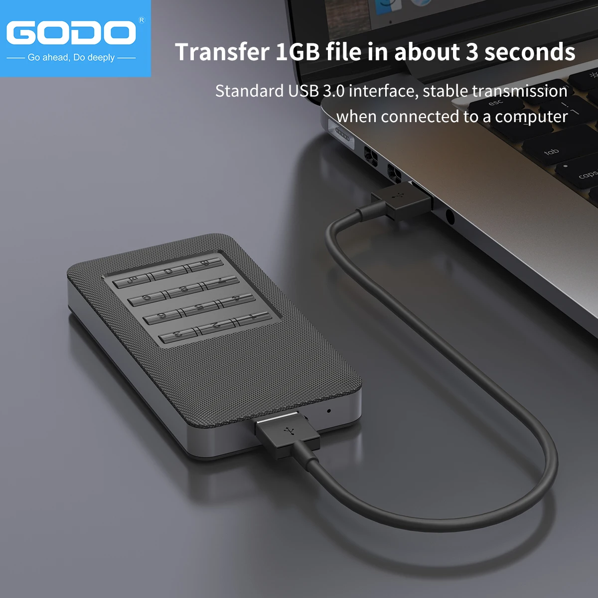 External Hard Drive Case Hard Drive Enclosure Hard Disk Case External Hard Drive Box HDD Case Enclosure GODO M.2 MSATA Hardware encryption USB3.0 Full disk EncryptionTool 2.5&ldquo;Sata