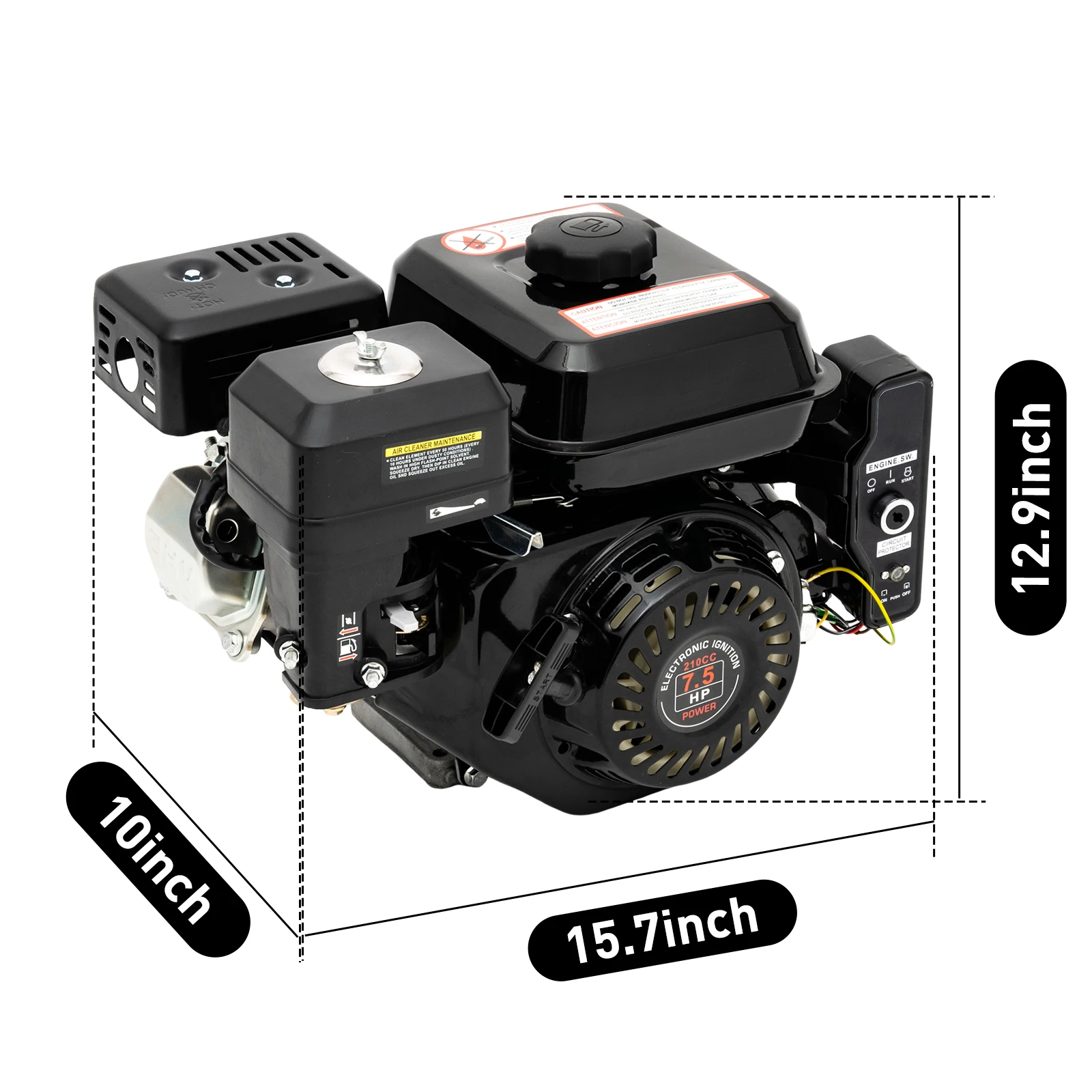 Motor De Gasolina 7.5 HP, 4 Tiempos, 210 Cc - Para Go Kart, Generadores, Maquinaria