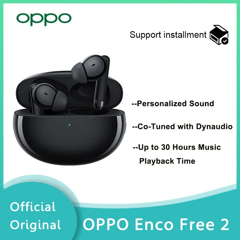 

Original OPPO Enco Free 2 TWS Wireless Bluetooth 5.2 Earphones 3 Waterproof IP54 Active Noise Cancelling 3 Mic Headphones