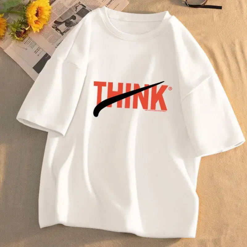 

Summer Women T-shirt Printed Short Sleeve Fashion Loose Top Underlay