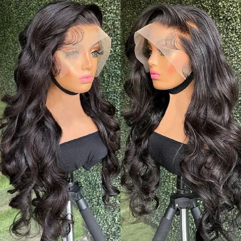 

250 Density 13x6 13x4 HD Transparent Body Wave Lace Front Wig Human Hair Brazilian 30 40 Inch 360 Lace Frontal Wigs For Women