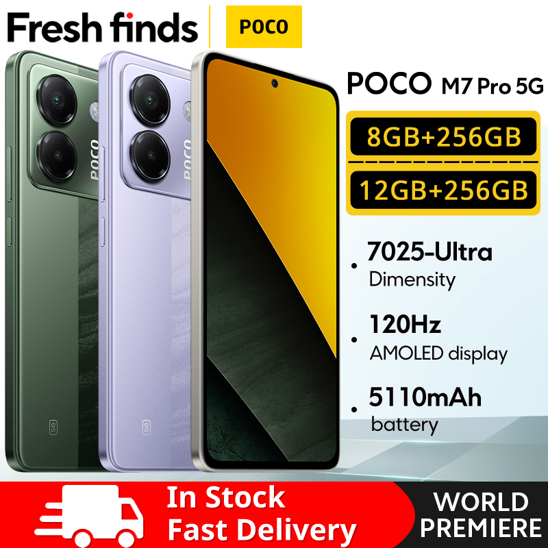 【World Premiere】POCO M7 Pro 5G Global Version Dimensity 7025-Ultra 120Hz FHD+ Eye-care AMOLED Display 50MP camera with OIS NFC