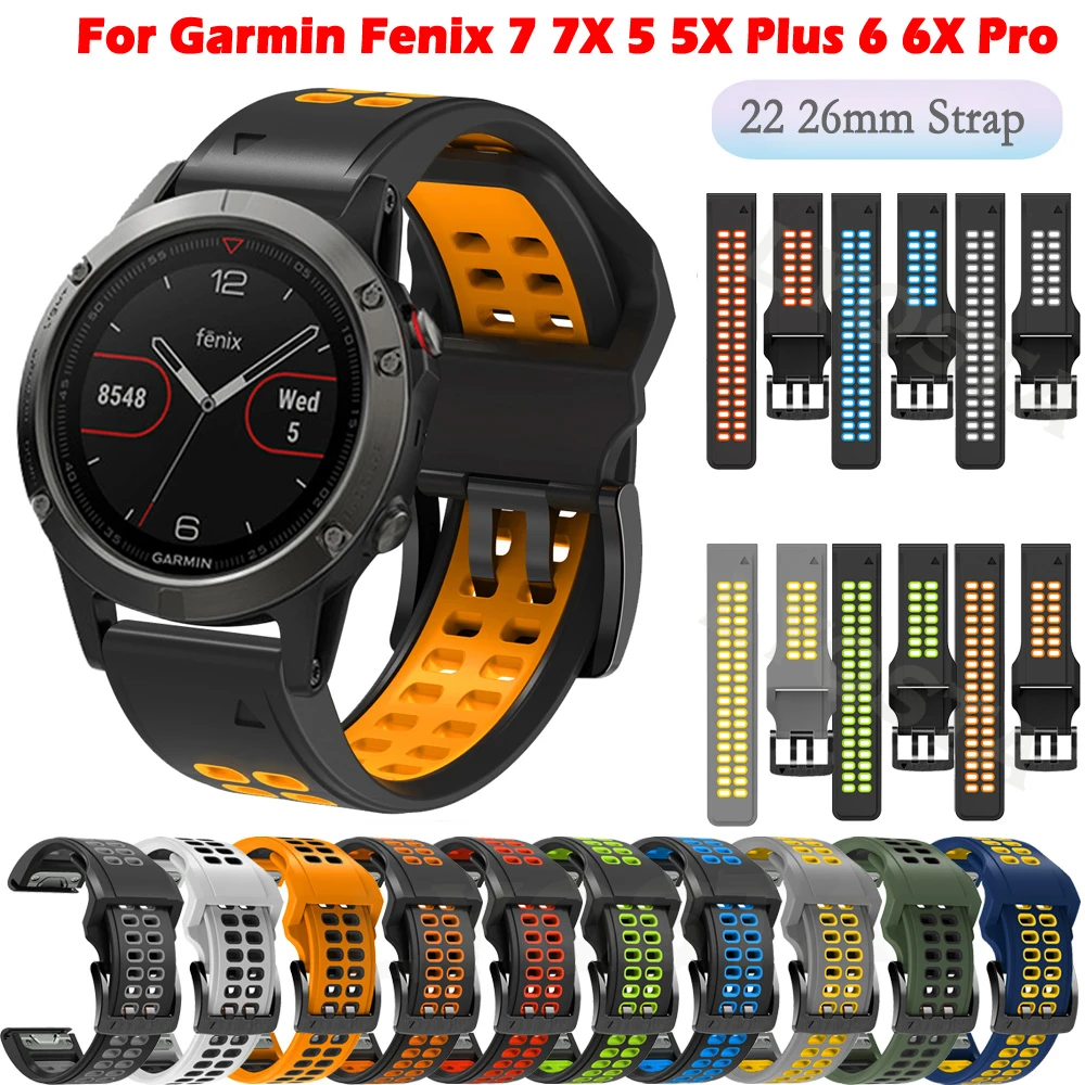 

26 22MM Silicone Quick Release Watchband Straps for Garmin Fenix 7X 6X 5X 3 Watch Easyfit Wrist Band Strap For Fenix 7 6 5 Watch