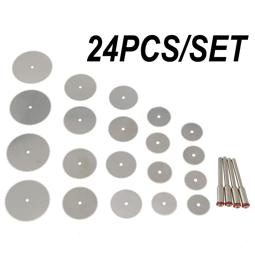 

24Pcs Set Circular Saw Blade Electric Grinding Cutting Disc Rotary Tool For Dremel Metal Cutter Power Tool Wood Cutting Tool