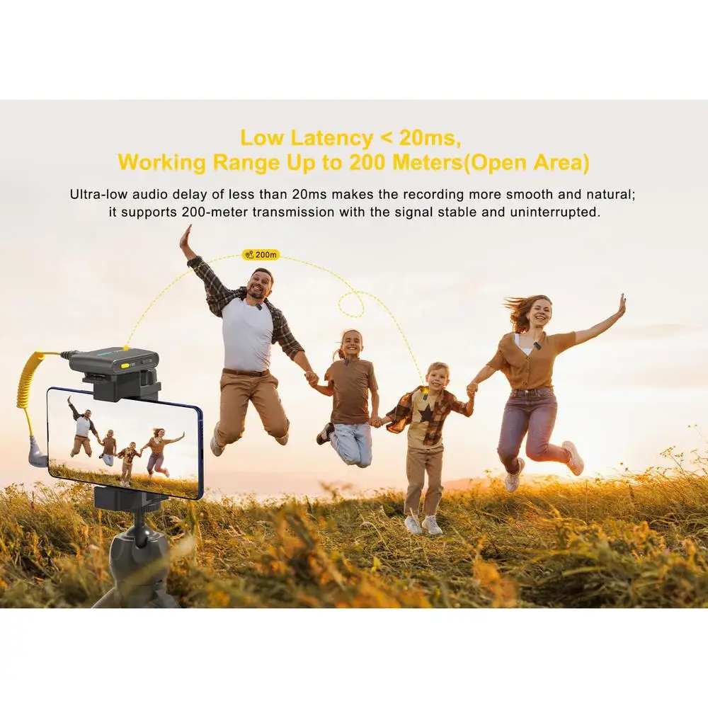 7Ryms iRay DW40 Wireless Lavalier Microphone with 4 Transmitters,48kHz/24bit Rec
