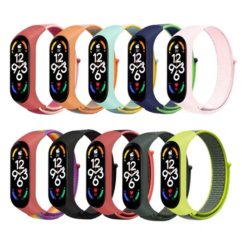 

Watch Strap For Xiaomi Miband 7 6 5 4 3 Sports Bracelet watchband Belt For Mi band 7 6 Nylon Loop Wristband Mi band 5 4 3 Correa