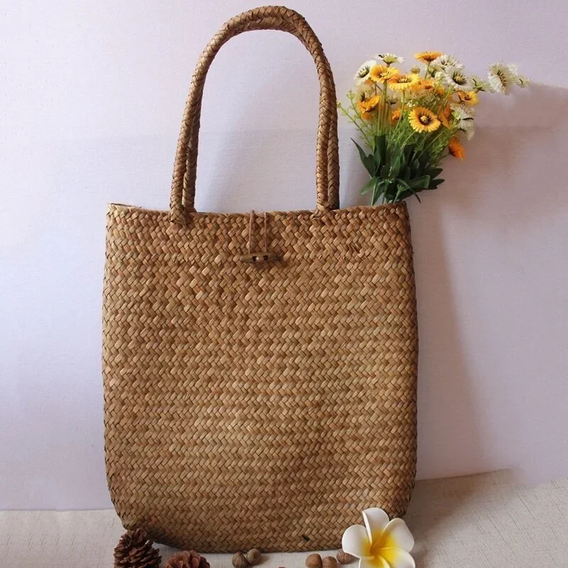 Women Fashion Designer Lace Handbags Tote Bags Handbag Wicker Rattan Bag Shoulder Bag Shopping Straw Bag