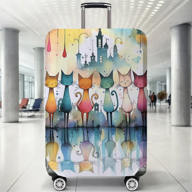 Luggage Protective Cover With Cartoon Print