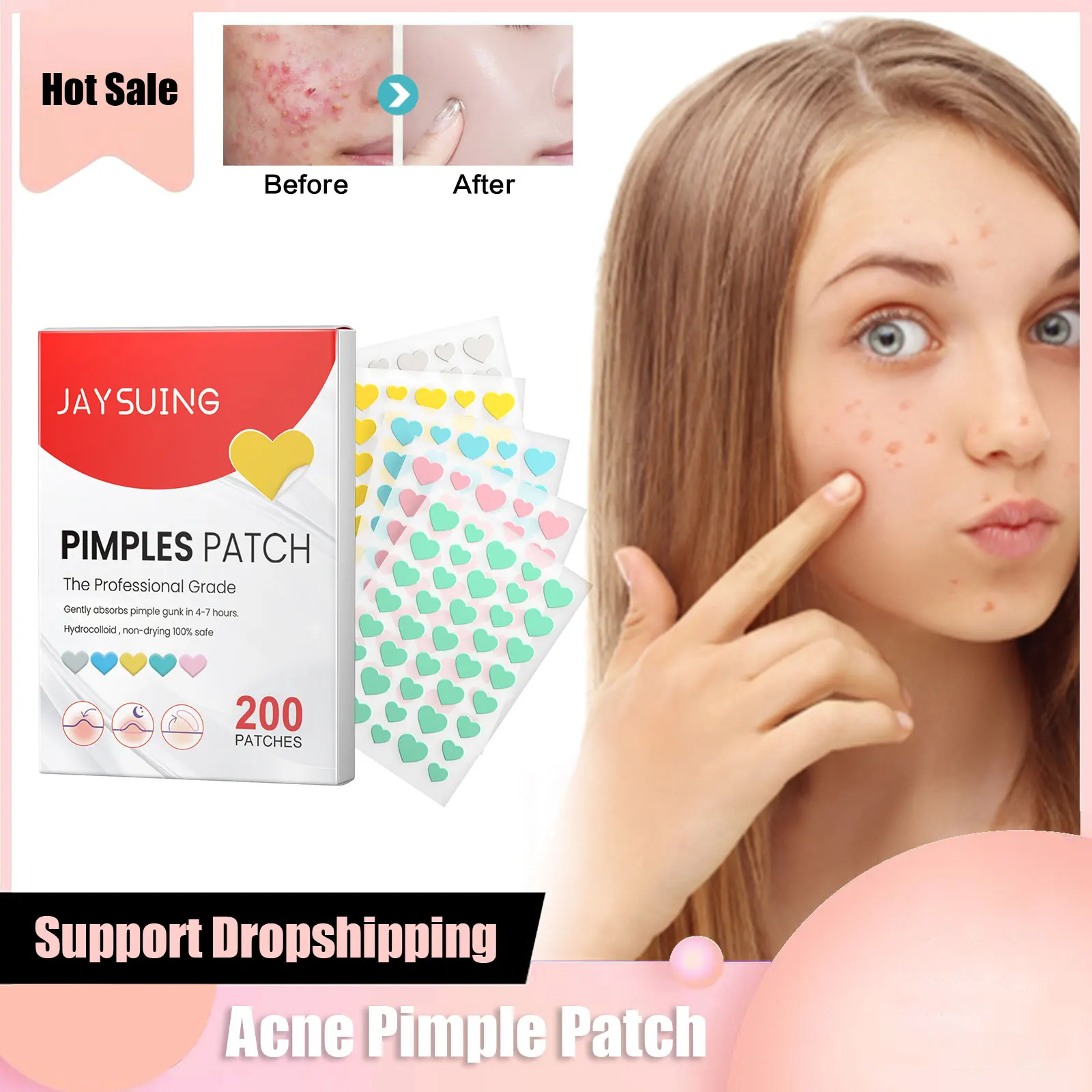 

Invisible Acne Patches Pimple Removal Hydrocolloid Acne Treatment Blemish Spot Facial Mask Waterproof Absorbing Spots Stickers