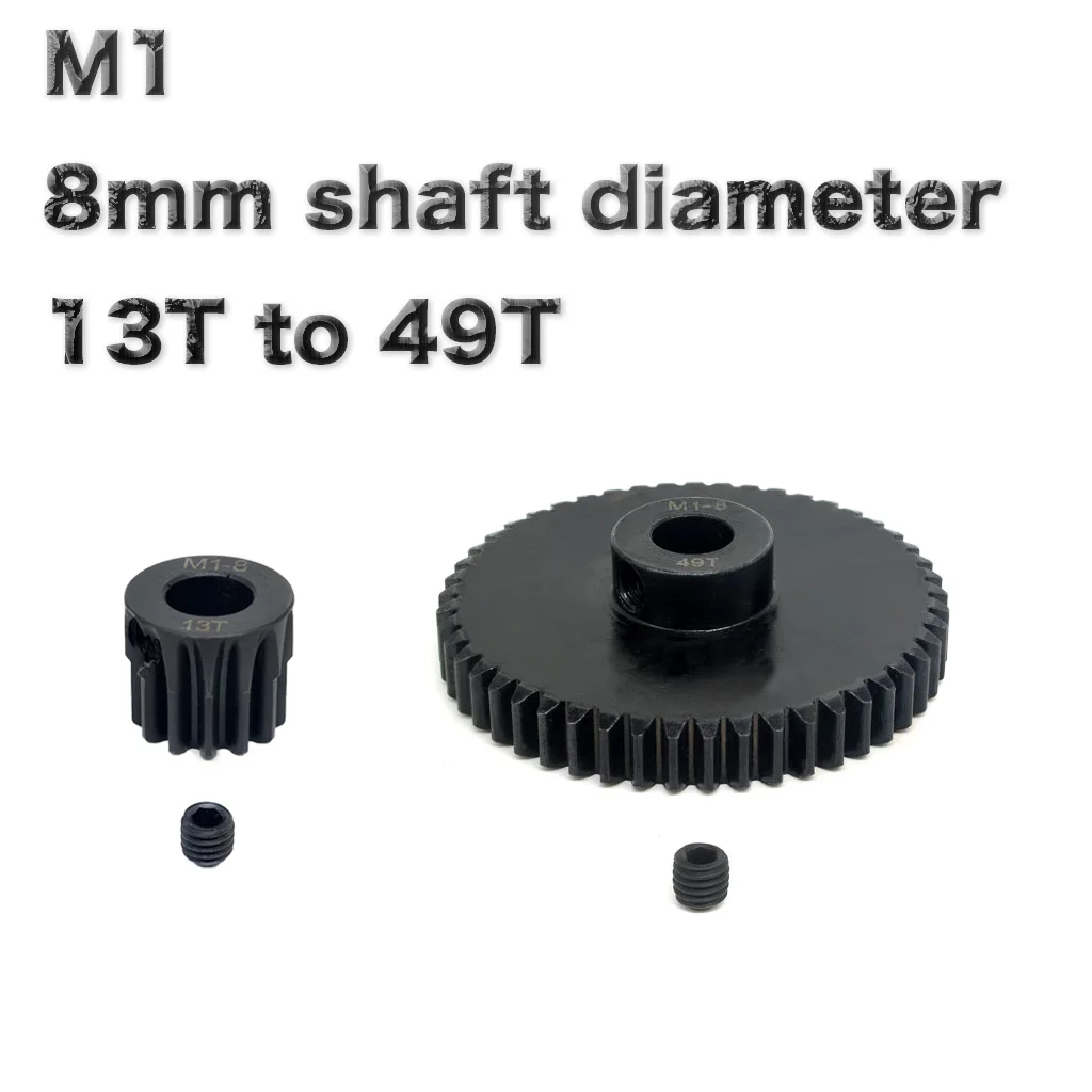 Precision-Cut 8mm Motor Gear, 13T-49T Pinion for High-Performance RC Cars