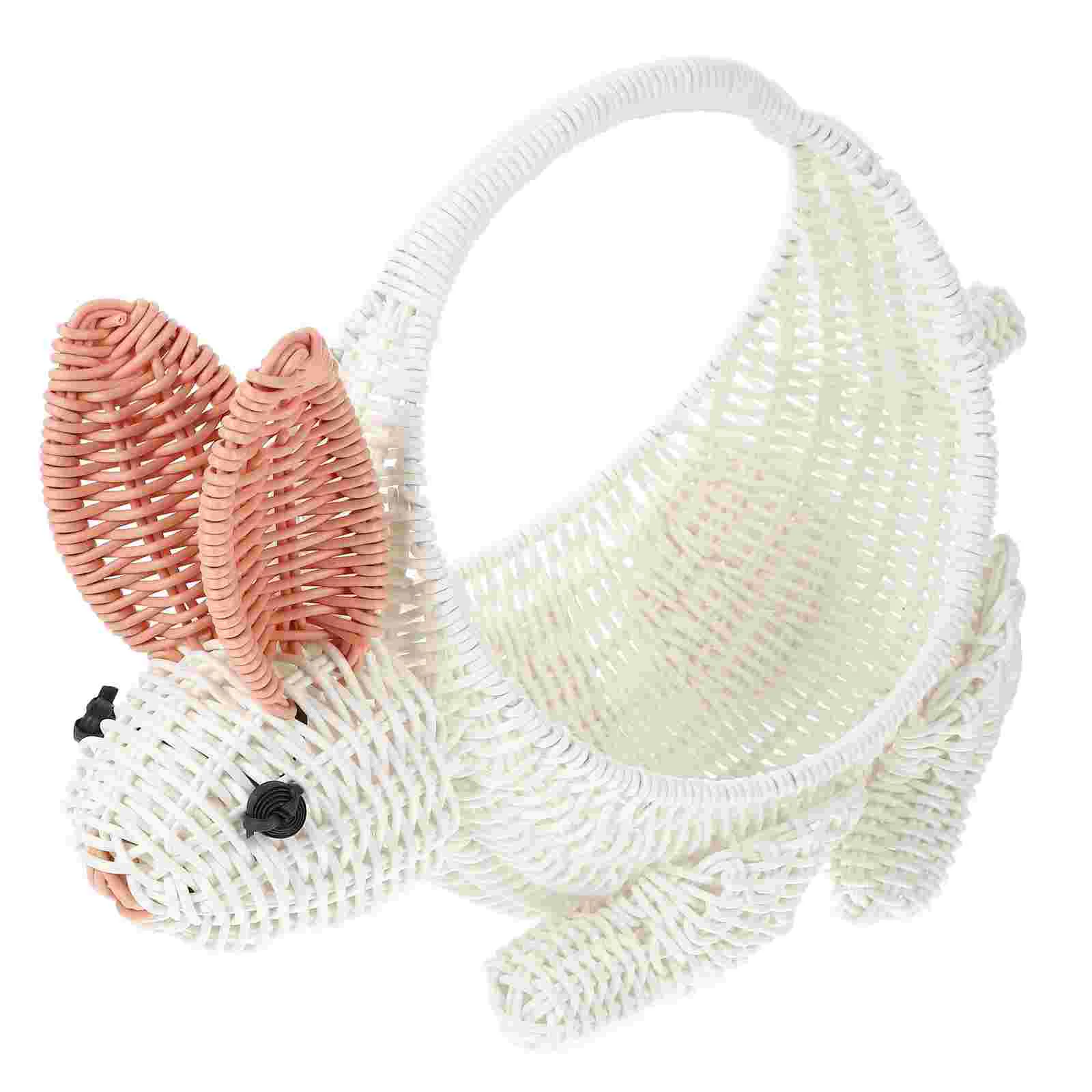 

Rattan Fruit Basket Flower Storage Baskets for Kitchens Wedding Photo Prop Handheld Woven Bunny Bunnies Portable