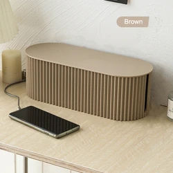 Large Capacity Wire Storage and Cable Management Box - 33x14x13cm (Brown)