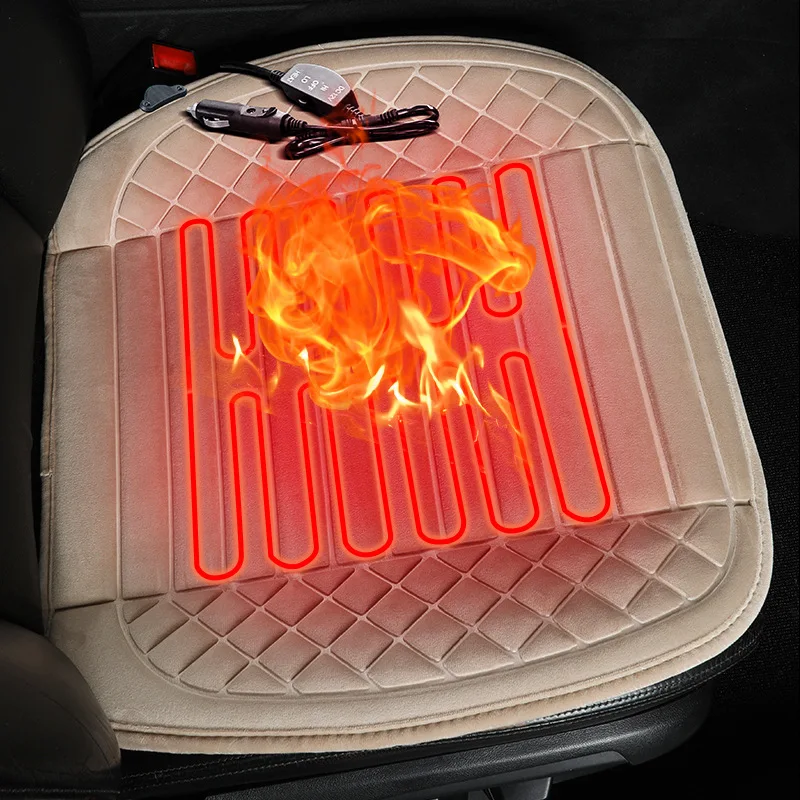 

Adjustable Universal Automobile Electric Heating Seat Cover 12/24V Heating Seat Cushion Winter Warm Accessories Plush Chair Pad