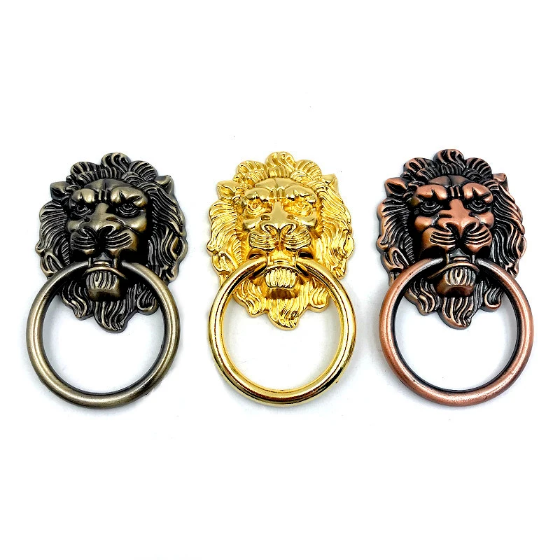 1PCS Knobs and Pulls Antique Bronze Lion Head Pulls For Dresser Drawer Cabinet Furniture Door Handles Knobs Vintage Door Knocker door handles,cabinet handles