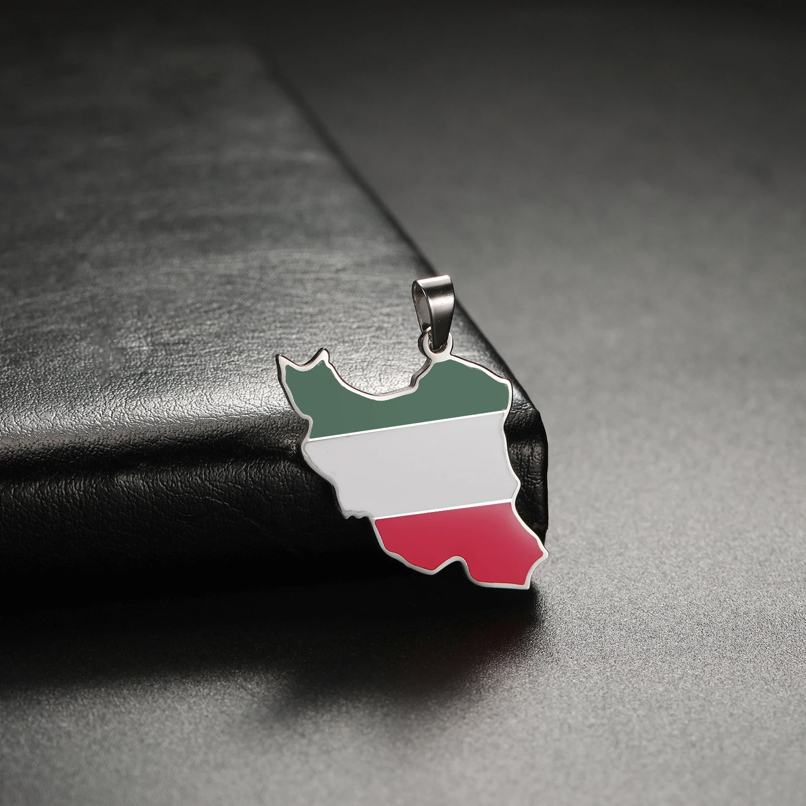 Neue Edelstahl Gold/Silber Farbe Emaille Iran Karte Flagge Anhänger Für Schlüsselbund Halskette Ohrringe DIY Schmuck Geschenke Zubehör