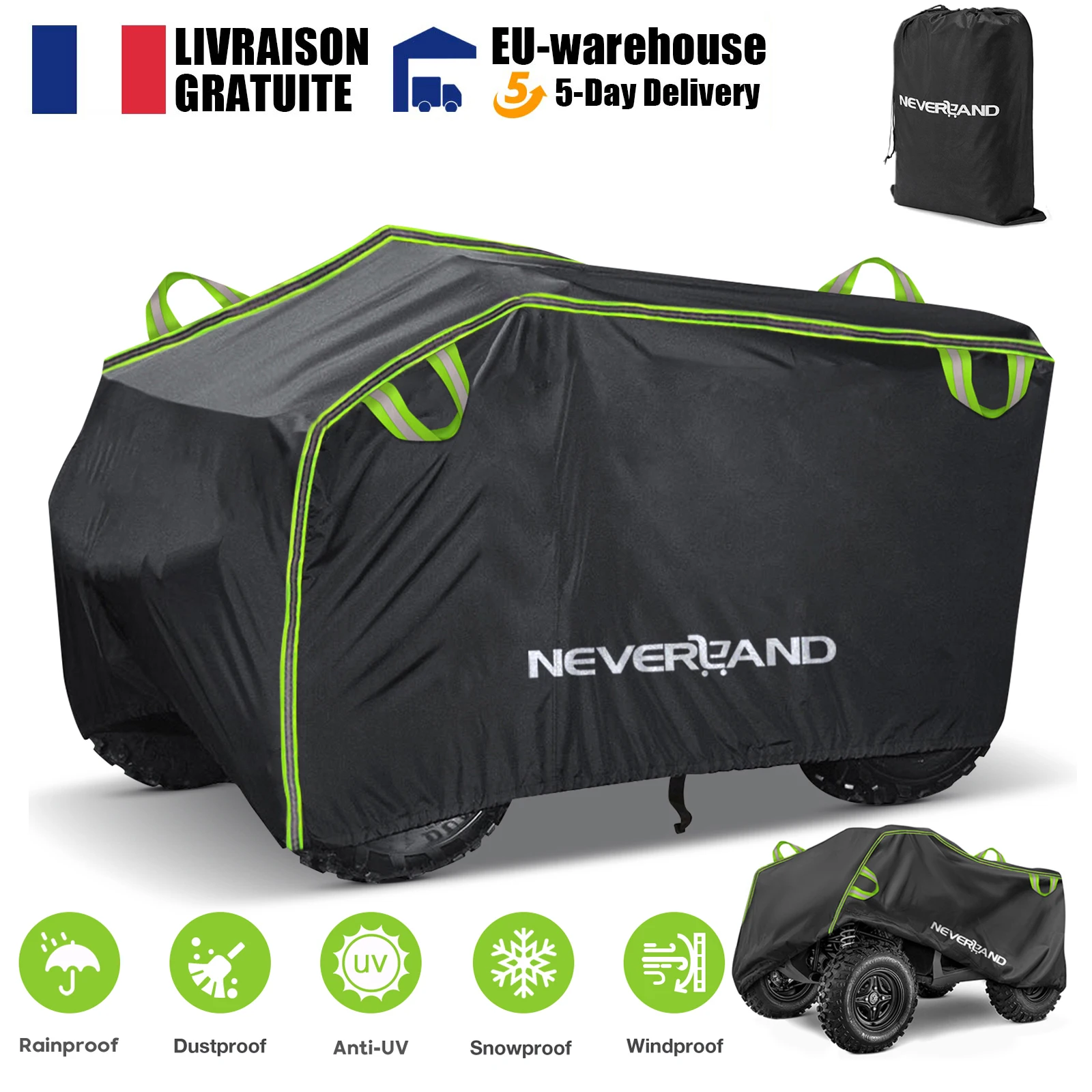 Neverland Motocycle Cover Atv Quad Utv Accessorice Motor Quad Bike Cover Case Waterproof Rain Dust Anti-Uv Wind Protect Covers