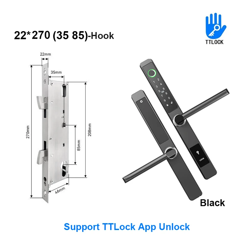 Slim slot, TTLock Smart Lock Waterdicht Outdoor Vingerafdruk