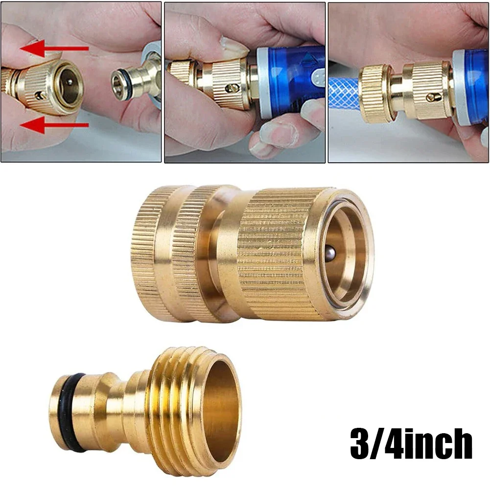 

Garden Accessories Quick Connector Garden Yard Brass For 3/4 Inch Water Hose Garden Hoses Male & Female Quick Connector
