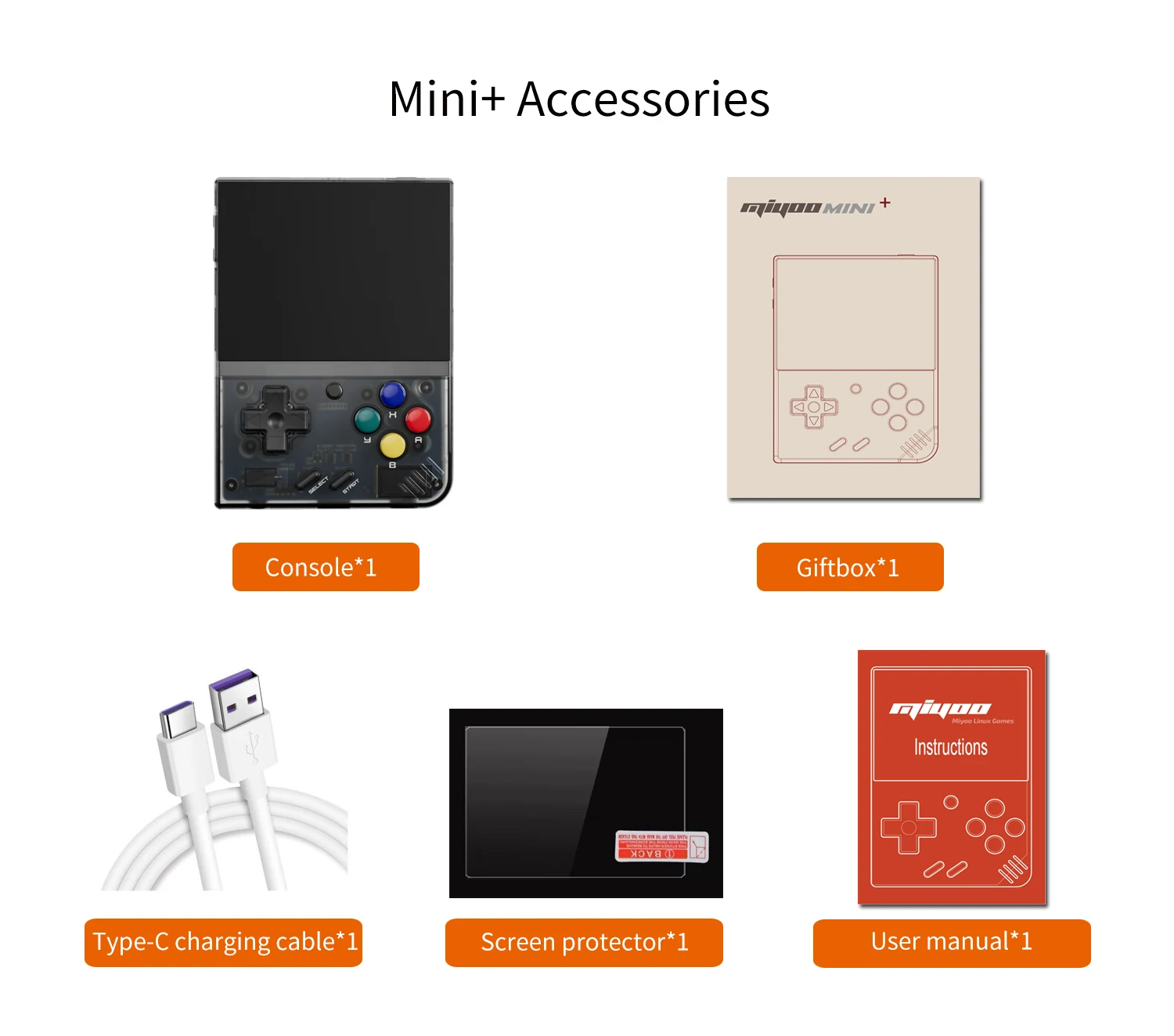 MIYOO Mini Plus Retro Game Console 3.5-inch IPS HD Screen Video Game Console Linux System Classic Handheld Children\'s Gift