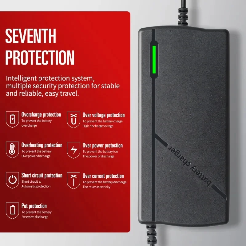 48V 60V 72V Triangle Charger 5A Lithium Battery Pack 54.6 67.2 84V 100-240V EU Fast Charging Charger For Electric Scooter E-bike