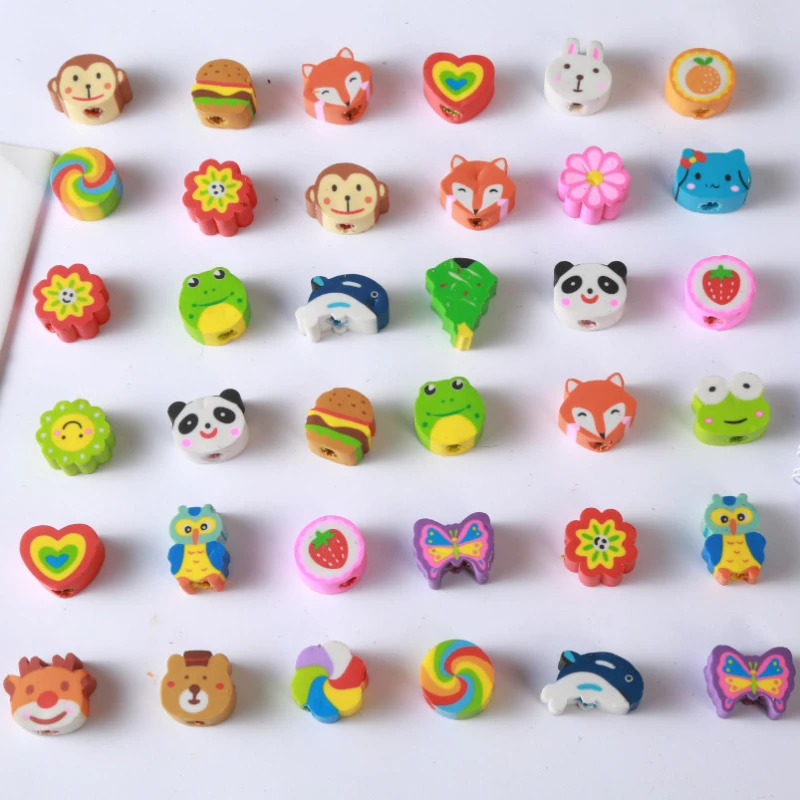 Colorful Cartoon Erasers Set 50 Pieces Cute and Vibrant Stationery Erasers for Kids Primary Student Prizes Korean Stationery