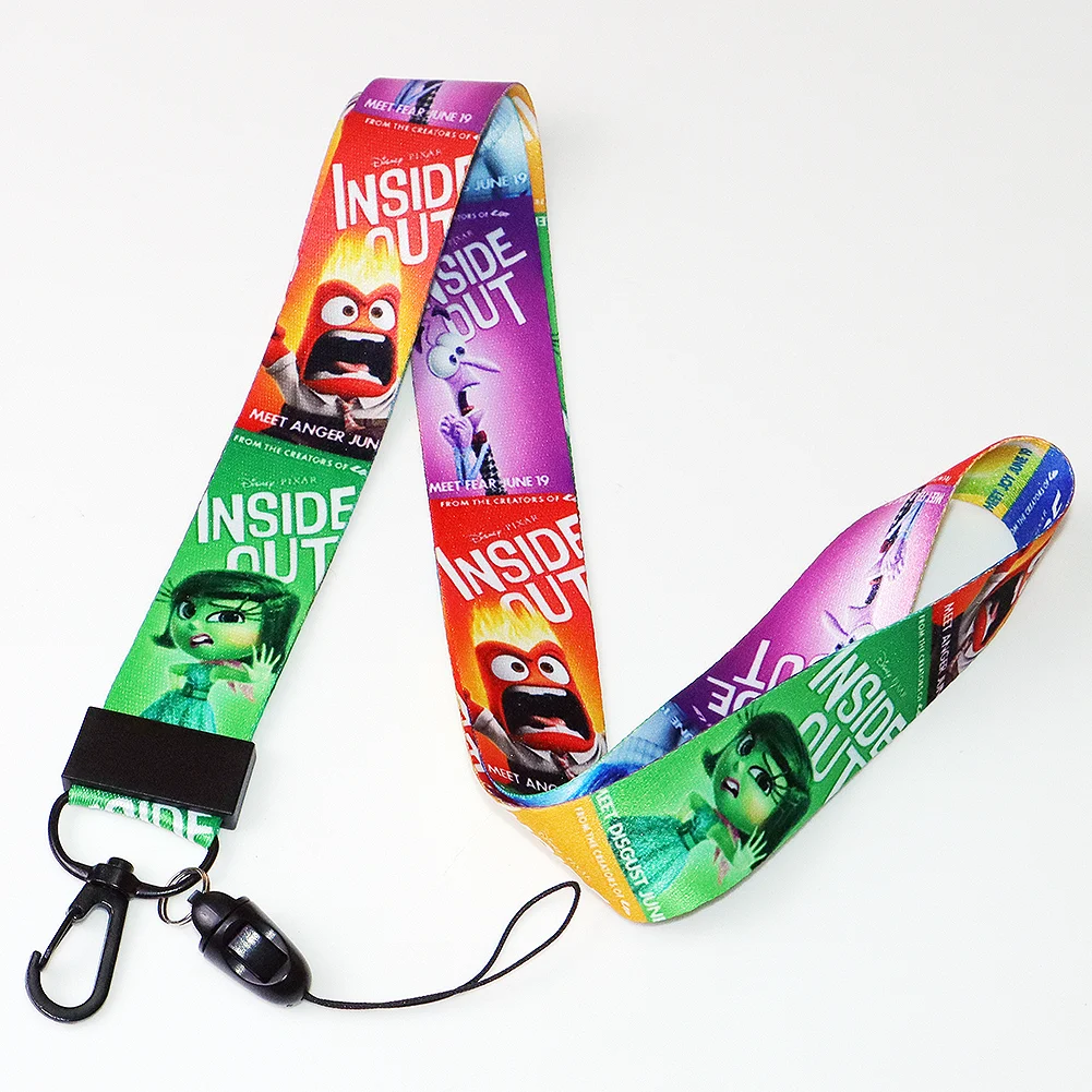ID Card Holder Badge Holders Neck Strap Phone Rope with Keychain Lanyard for Disney Inside Out 2 card case holder
