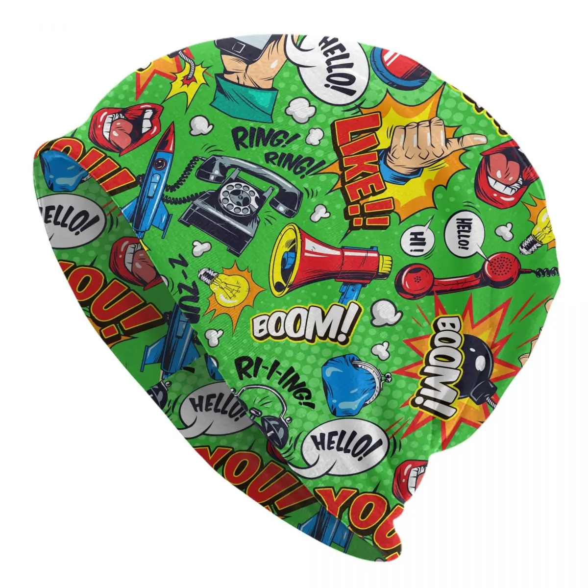 

Outdoor Hats Colorful Comic Bright Bonnet Hat Skullies Beanies Caps
