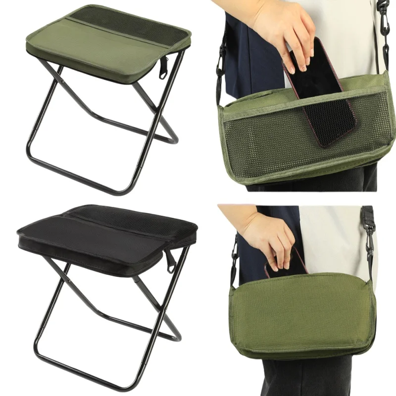 Outdoor Folding Backpack Stool with Mesh Bag 4