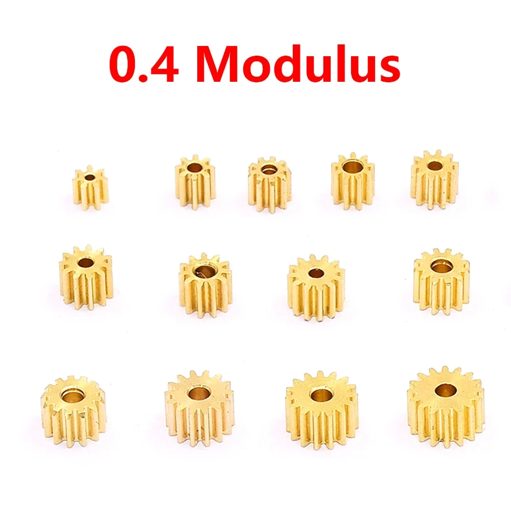 5pcs/lot 7T-18T Teeth 0.4M Modulus Metal Pinion Copper Gear Fit 1mm-2.3mm Motors Shaft