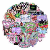 10/30/50PCS Laser Y2k Pink Girl Stickers Decals Decoration Suitcase Scrapbooking Phone Laptop Stationery Cute Kid Toy Sticker 2